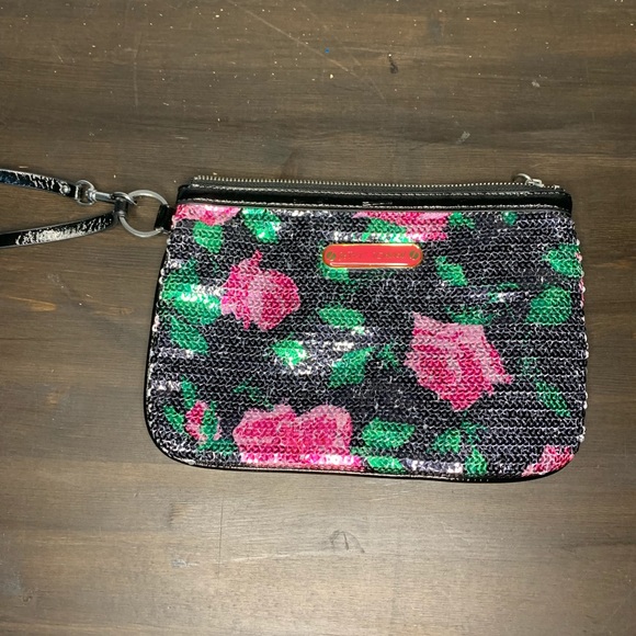Betsey Johnson sequinned wristlet